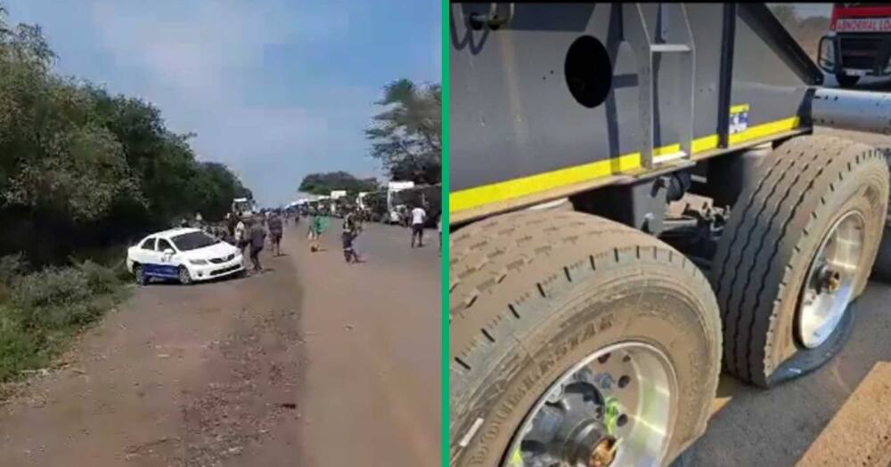 The N4/Komatipoort Taxi Association and truck drivers got into a violent clash The N4/Komatipoort Taxi Association and truck drivers got into a violent clash