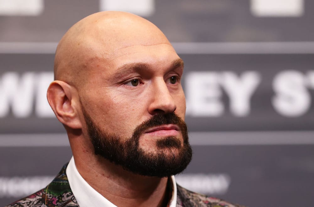 Tyson Fury during the Tyson Fury v Dilian Whyte press conference at Wembley Stadium