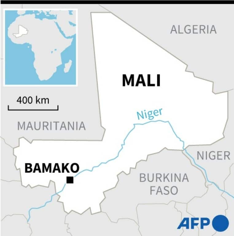 Map of Mali showing the capital Bamako