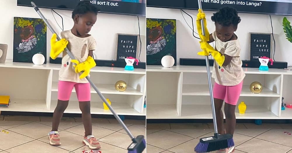 Little Girl Cleaning, Mzansi, South Africa, Twitter