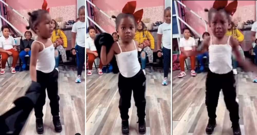 Young girl shows off dance moves