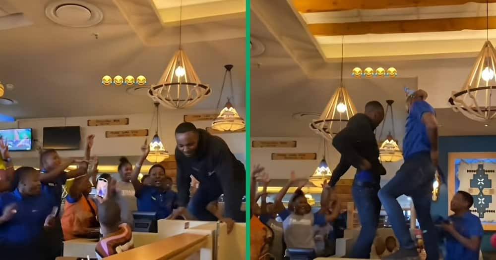 A TikTok video shows Spur workers dancing on tables.