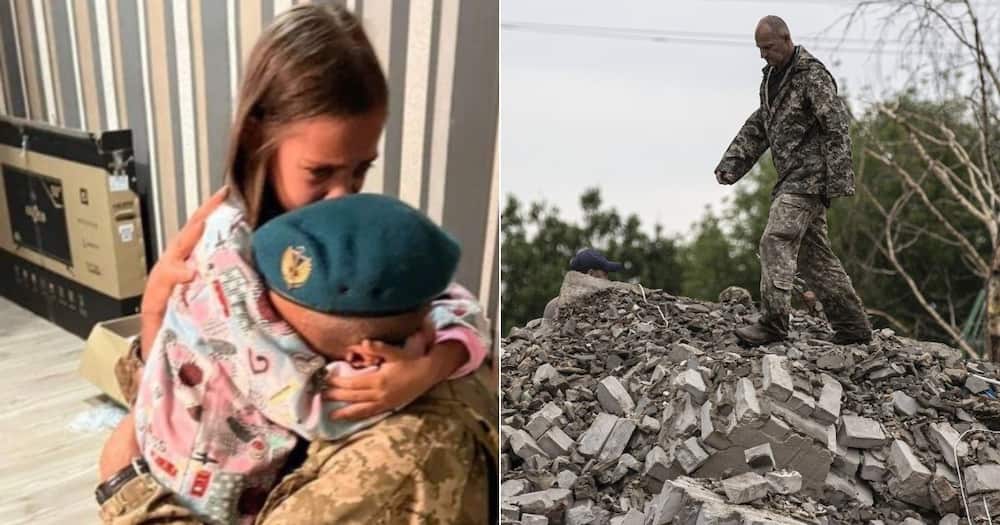 Soldier, Russia Ukraine conflict, war, soldier reunites with daughter