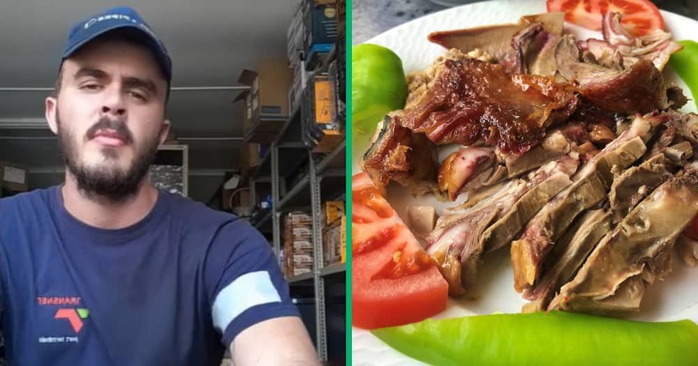Man eats taxi rank food in TikTok video