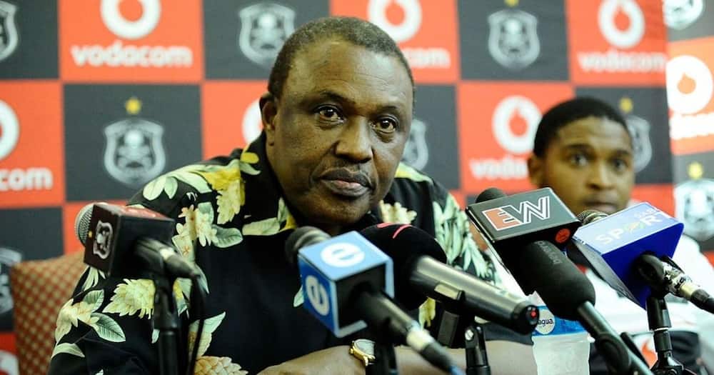 Orlando Pirates chairman Irvin Khoza says he is grateful to get a chance to get vaccinated for covid-19. Image: Samuel Shivambu/Gallo Images/Getty Images