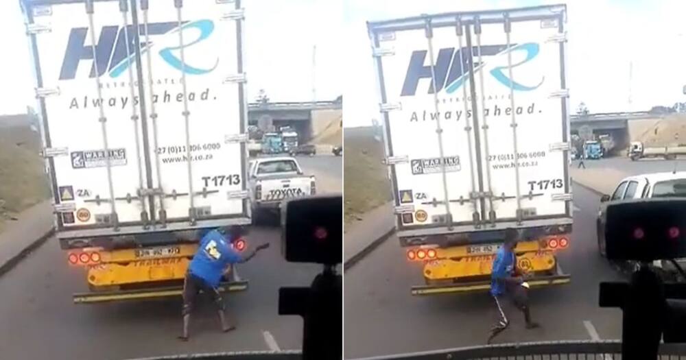 A man steals from truck