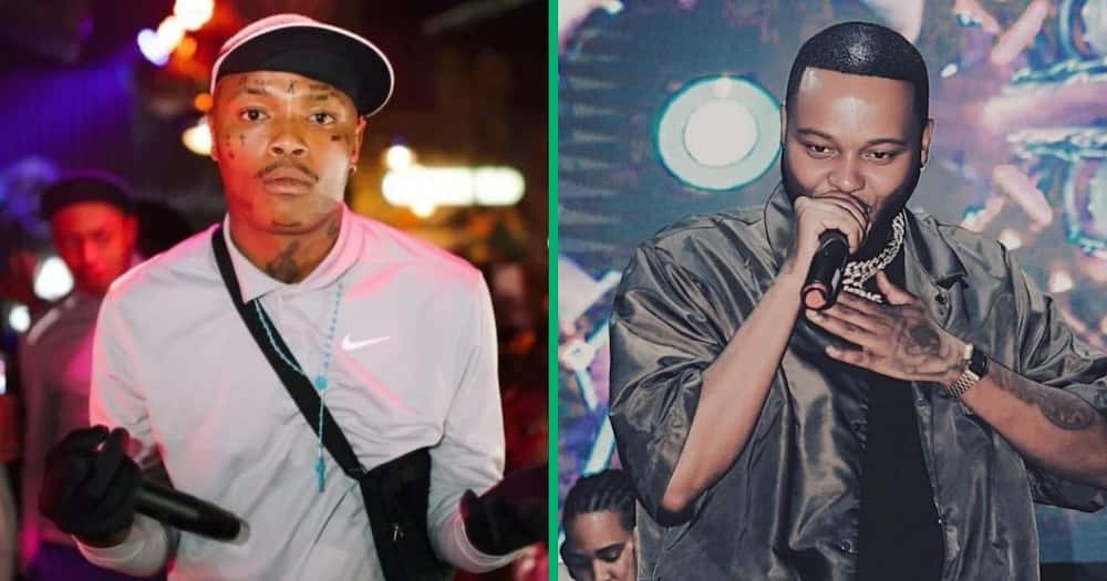 Limpopo rapper Shebeshxt and Amapiano vocalist Sir Trill performing at different gigs.