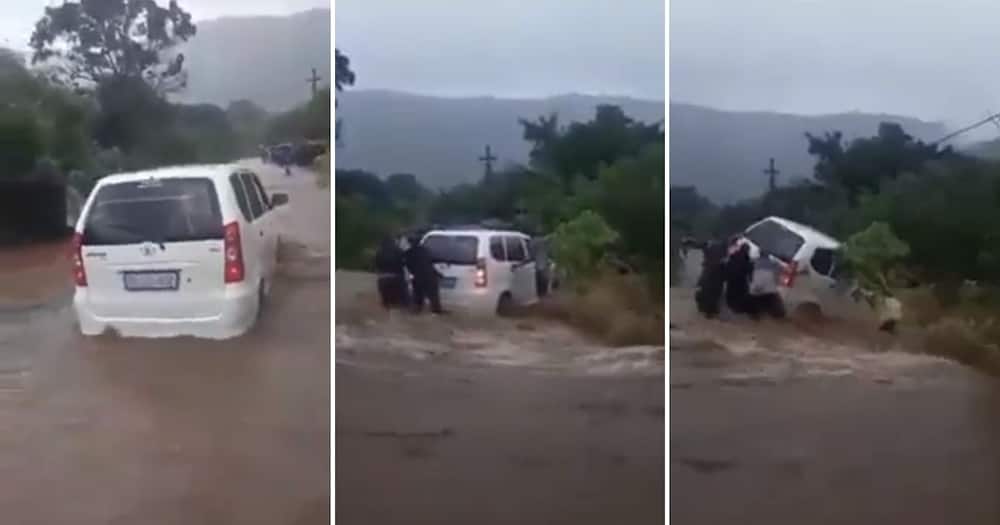 KZN Floods, Video, Car Swept Away, Attempting to Cross Bridge, Mzansi