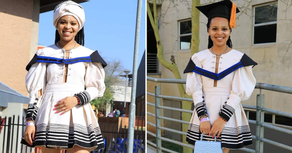 Beautiful lady wears traditional Xhosa dress when graduating as entrepreneur