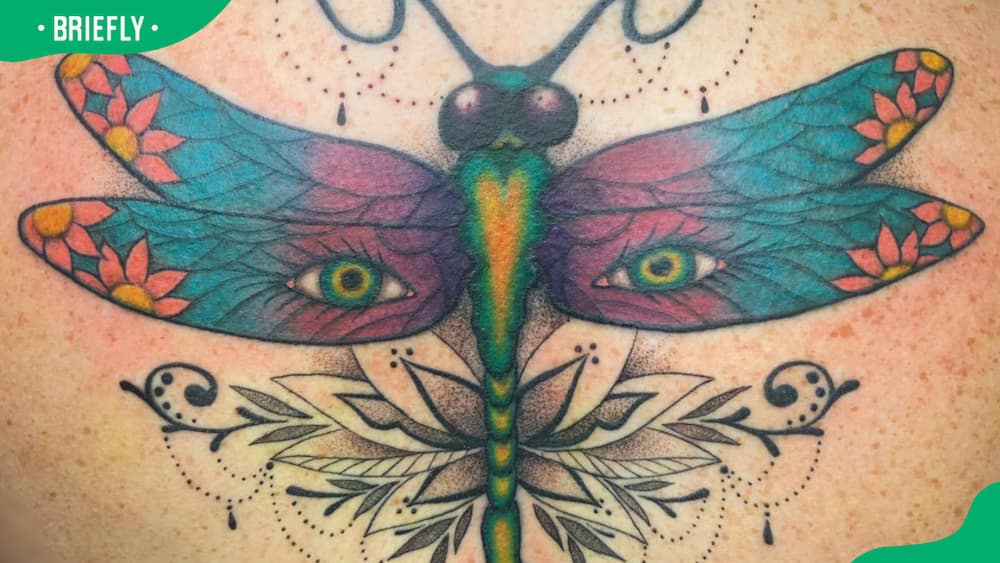 Eyed-dragonfly tattoo