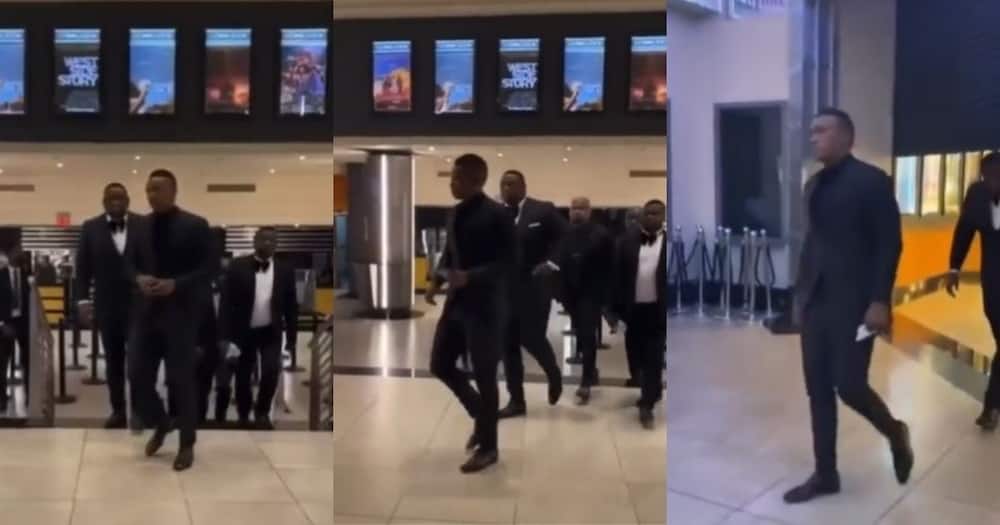 Video, Duduzane Zuma, walking, suit, bodyguards, reactions
