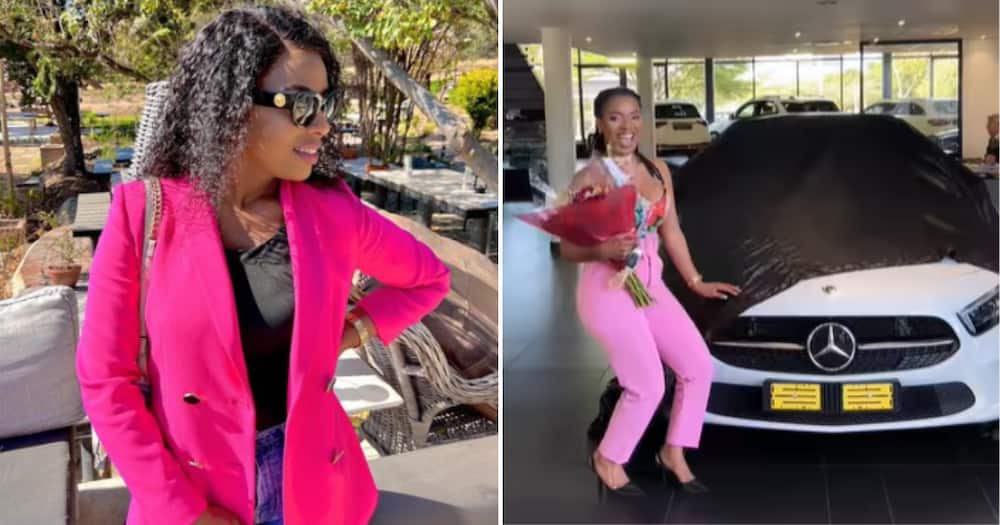 Instagram user Tsidi Ngubane and her new Mercedes-Benz