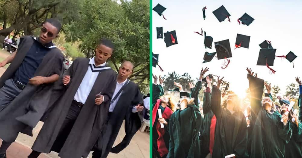 A group of graduates took to TikTok to celebrate their achievements with Tshwala Bami dance moves.