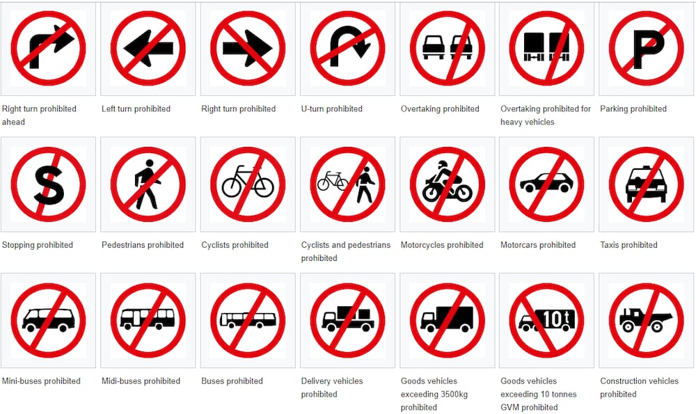 Road signs in South Africa and their meanings