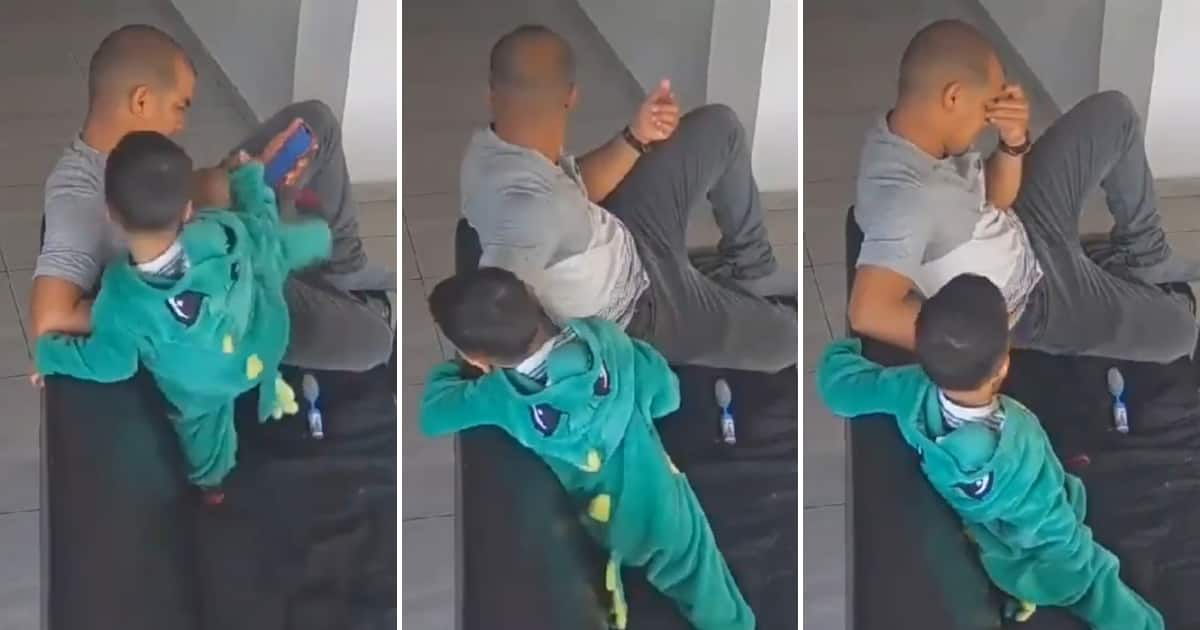 Video of Toddler Kicking Dad’s Phone Out of Hand Has Mzansi Cracking Up ...