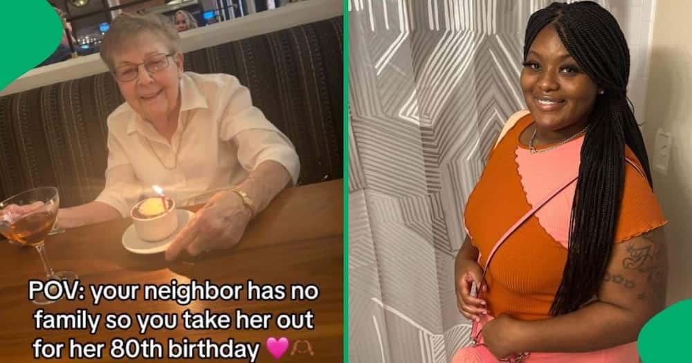 A TikTok video by Sasha Gaston showed her treating her elderly neighbour to a birthday lunch and outing
