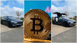 Young man buys Tesla electric car, raised cash by trading Bitcoin