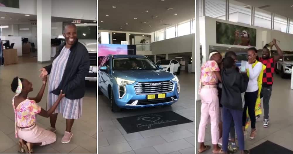 The whole family was there to hand over the new car