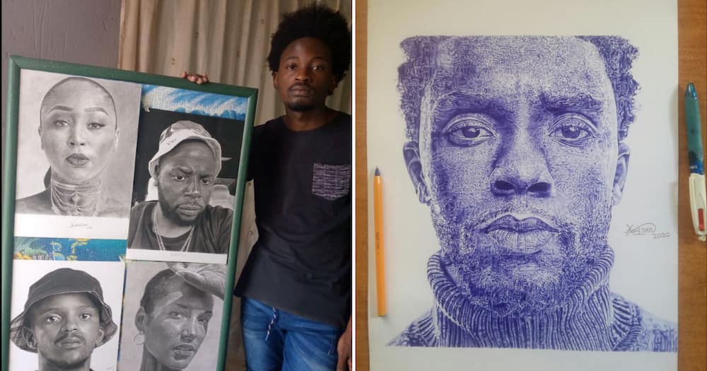 A talented gent showed off his drawing of some of Mzansi's famous celebs.