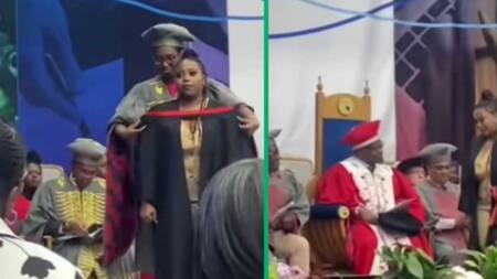 Woman collapses during graduation, returns to stage in an inspiring video