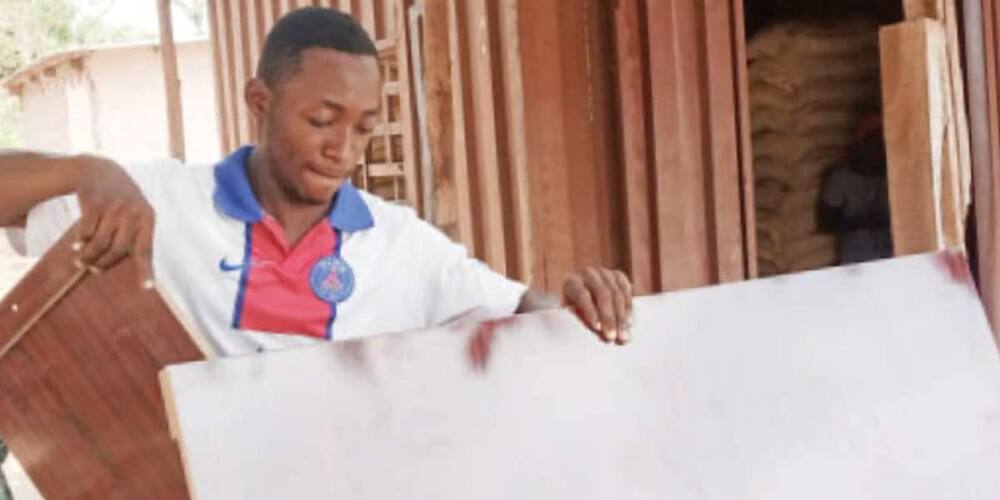 23-year-old Undergraduate who Combines Schooling with Furniture Work Advises Youths to Create Employments
