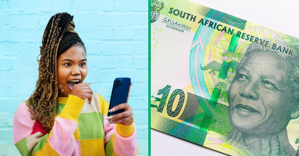 A South African woman donned her banknote with eyelashes