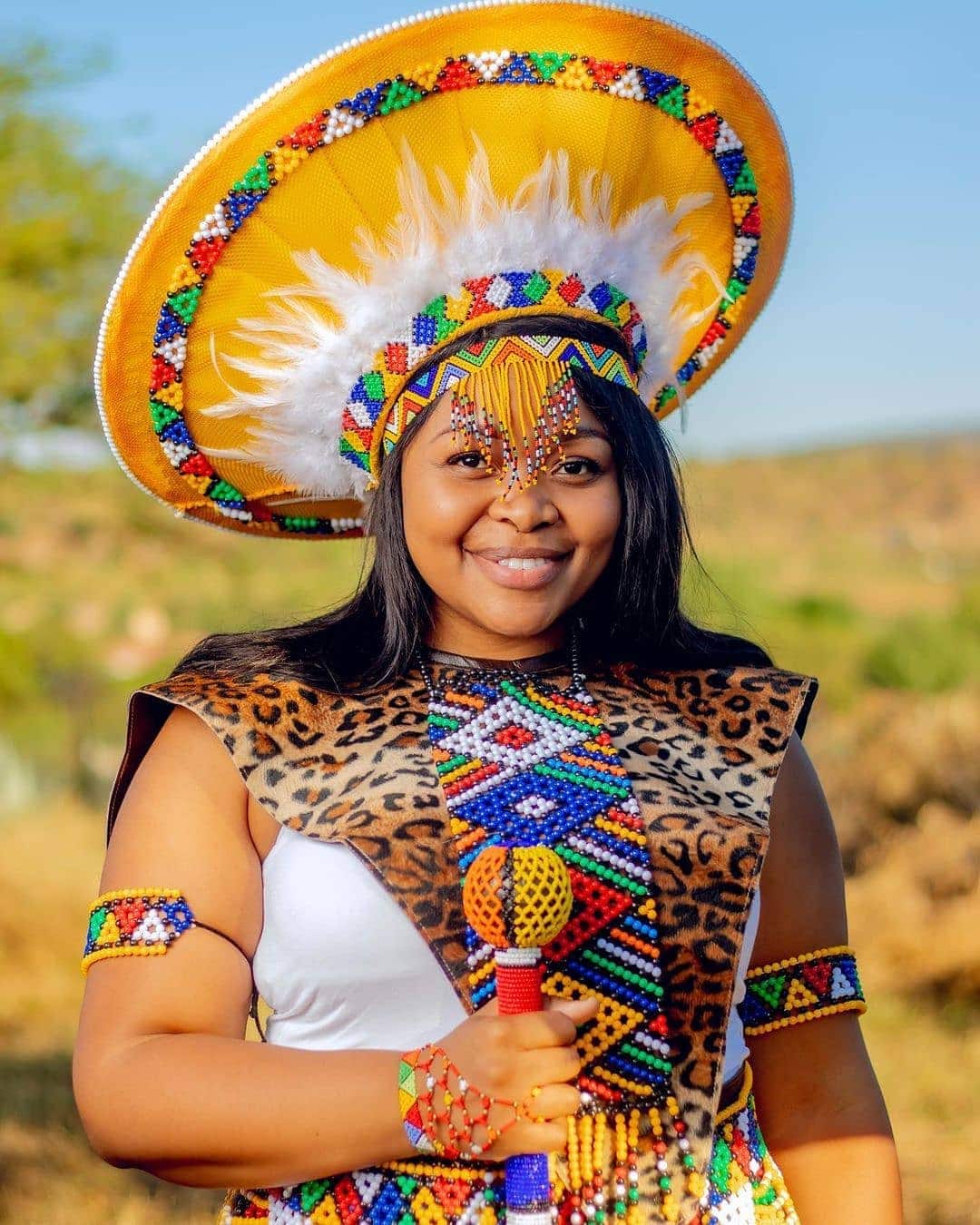 COVASA Mens Summer ShortsPortrait of African Woman in Ethnic Dress Zulu Inspir