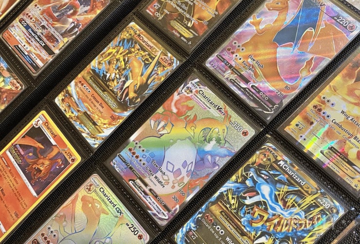 Kalvin Foley's collection of rare Charizard cards.