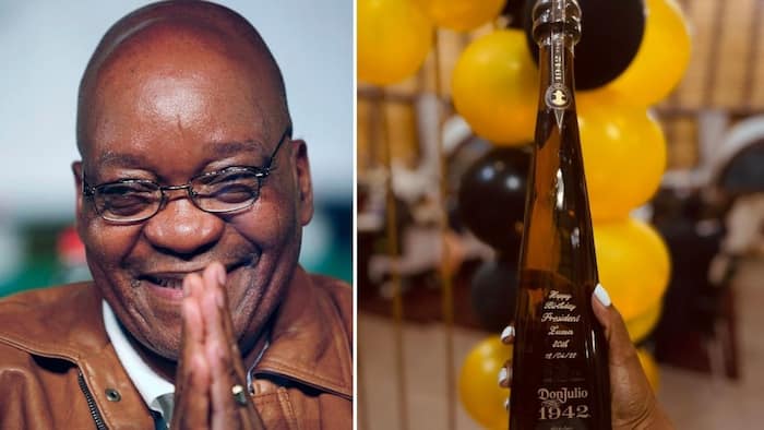 Duduzile celebrates dad Jacob Zuma's 80th birthday with a R10k bottle of tequila, Mzansi shares their views
