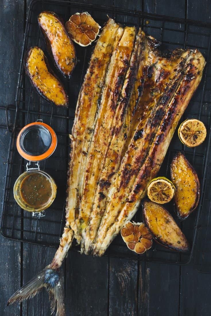 Braai snoek with apricot jam