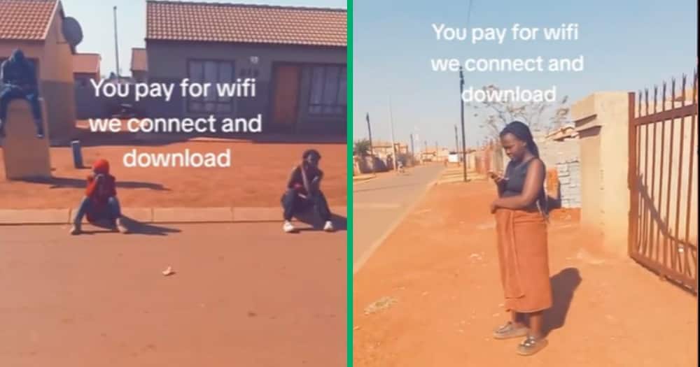 TikTok video shows kasi residents outside a house or free wifi