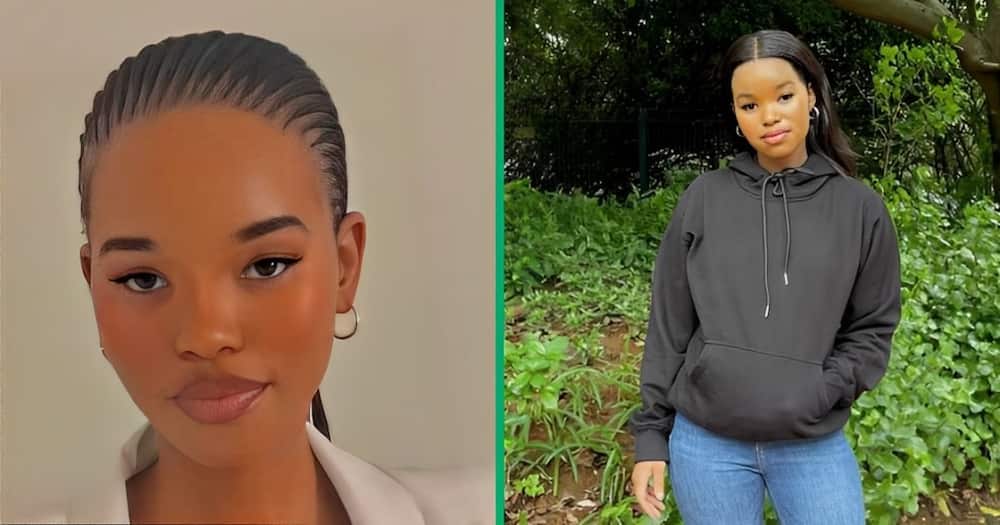 A TikTok video shows a woman unveiling her R500 wig installation disaster.