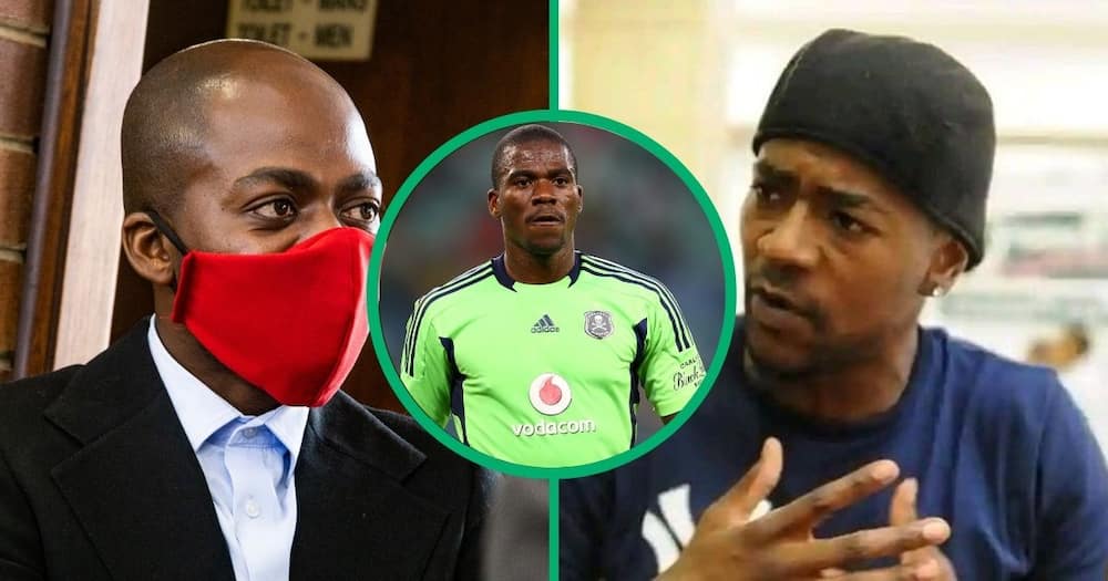 Sifiso Khumalo at Boksburg Magistrate's Court, former Orlando Pirates goalie Senzo Khumalo Moses Mabhida Stadium and Longwe Twala being interviewed.