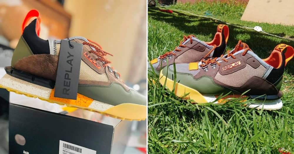Man flaunts Replay sneakers gift on Twitter