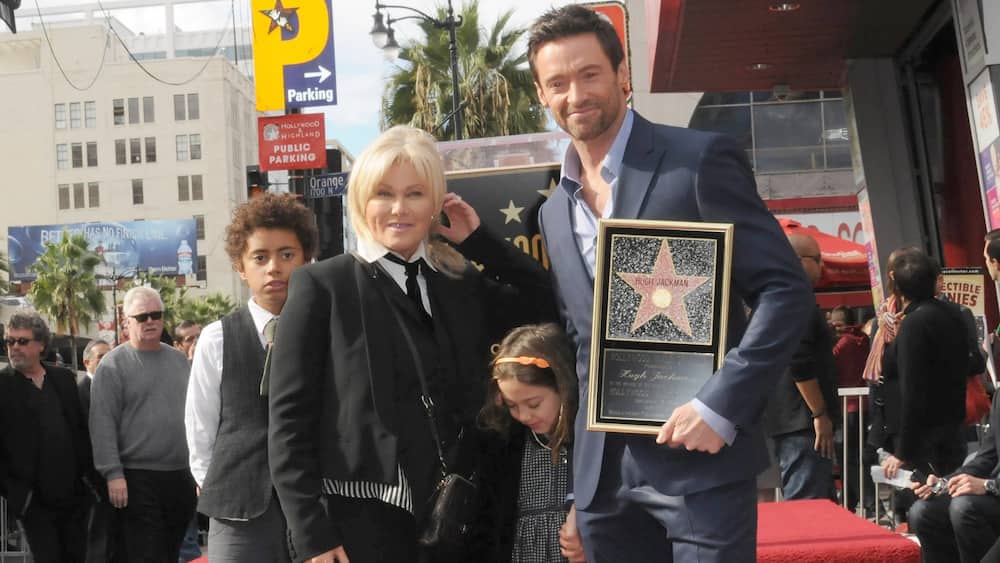 Deborra-Lee Furness, actor Hugh Jackman and their kids Oscar and Ava participate in the Hugh Jackman Star ceremony at The Hollywood Walk of Fame on 13 December 2012.