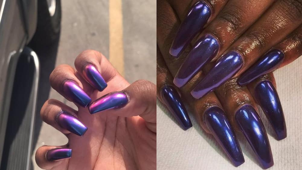 Shiny purple nails