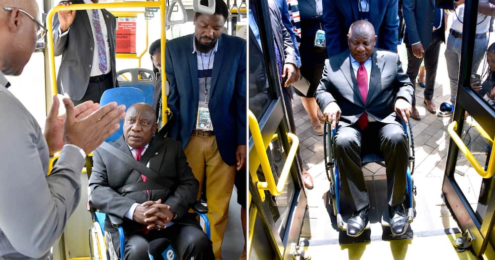 Video Of Ramaphosa Testing Public Transport Technology For Wheelchair