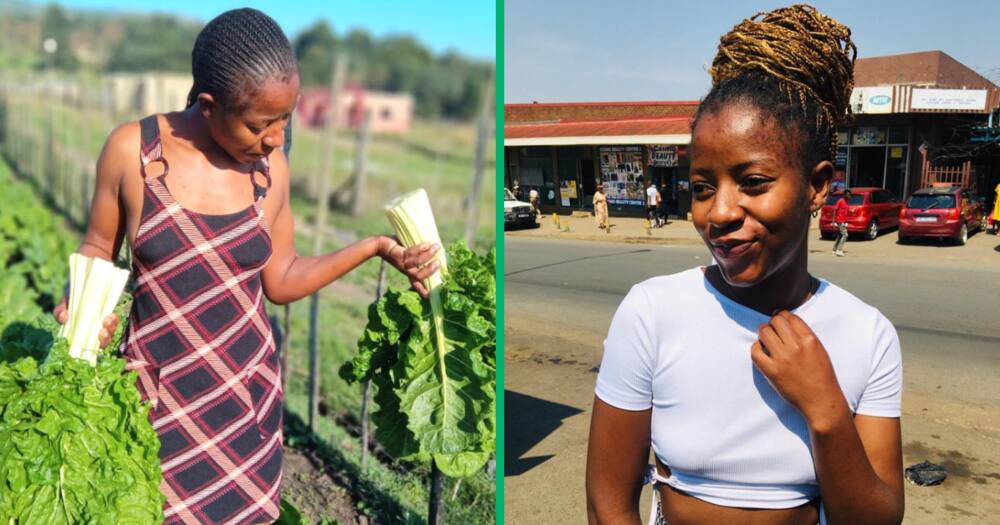 The young woman is a farmer in KZN who is learning the craft from her dad