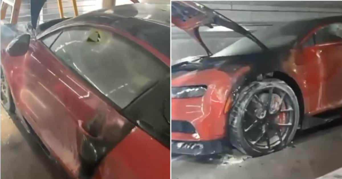 Video Surfaces Of $2.8m Bugatti Chiron Up In Flames, Supposedly 