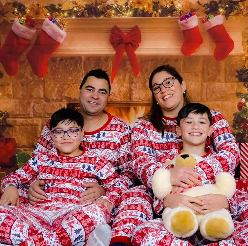 Matching christmas pjs online mum dad and baby