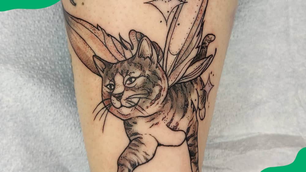 Magical cat tattoo