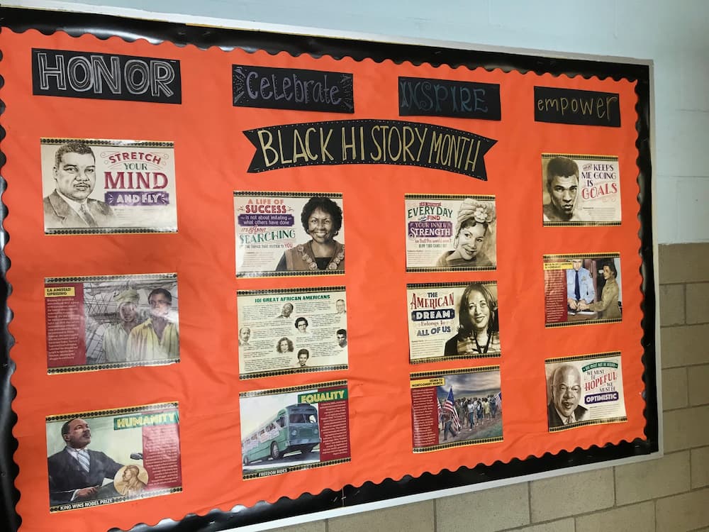 Black History Month bulletin board college