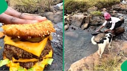 "Can South African content creators get paid?": Mzansi chef cooks juicy burger on river