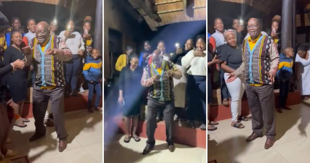 Jacob Zuma dancing with family