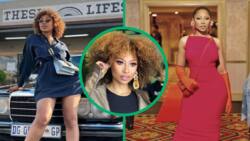 Enhle Mbali flaunts perfect hourglass figure in stunning leather dress at AMAA 2023 in Lagos, Nigeria