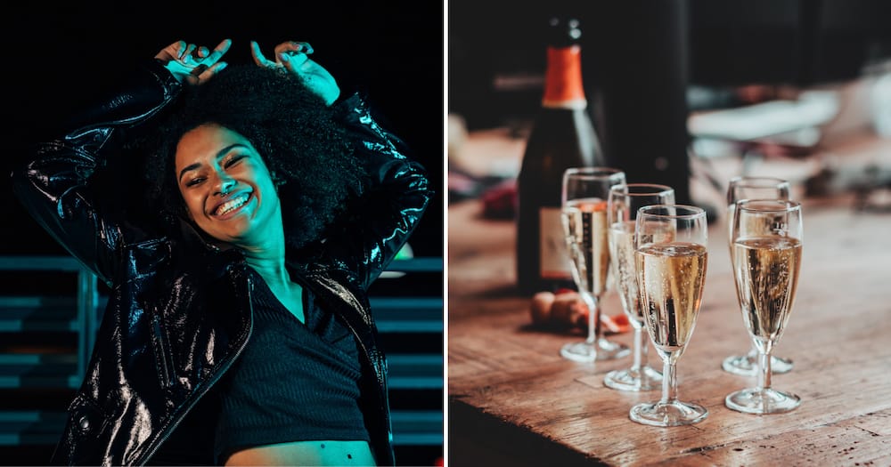 Social Media, Mzansi, dancing, South Africa, woman, champagne