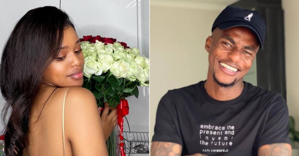 Natasha Thahane, Smiling, Bouquet, Red Roses, Bae, Lorch