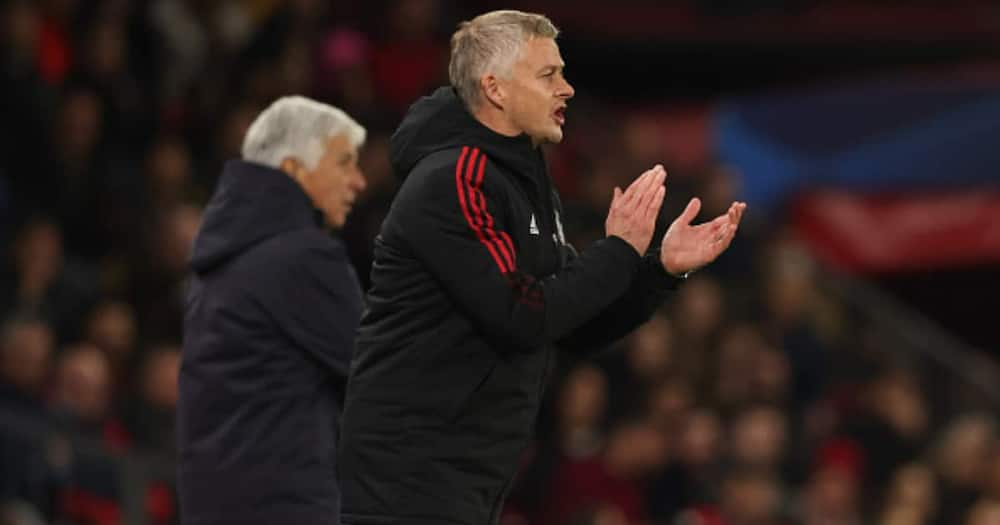 Ole Gunnar Solskjaer during the UEFA Champions League group F match between Manchester United and Atalanta at Old Trafford on October 20, 2021 in Manchester, United Kingdom. (Photo by Matthew Ashton - AMA/Getty Images)