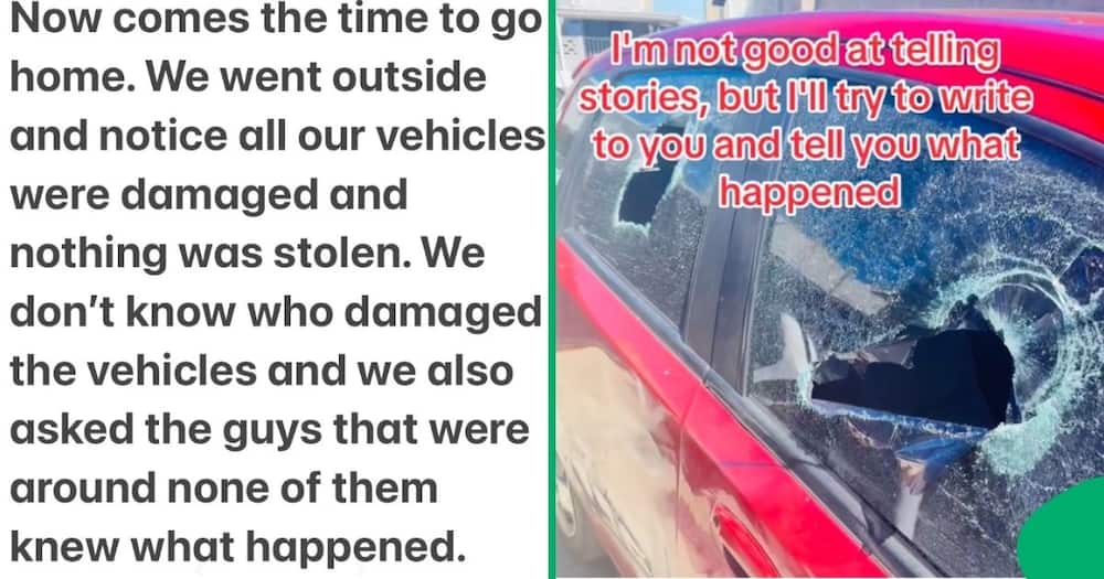 A gentleman and his friends came out of the groove and found their cars damaged.