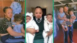 Teen mom passes matric year for her twin adorable daughters, sweet TikTok video melts Mzansi